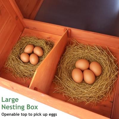 Show full view: Yafylly Outdoor Wooden Chicken Coop with Perch, Natural, Natural, Large slide 5 of 7