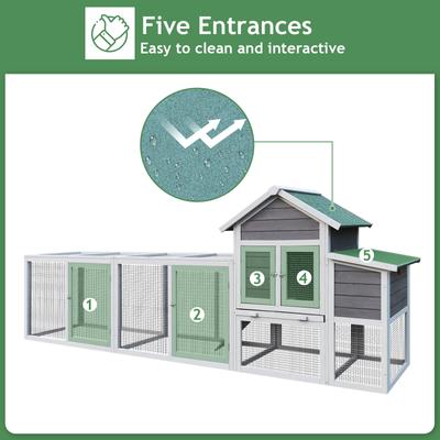 Show full view: Yafylly Outdoor Wooden Chicken Coop with Perch, Gray, Gray, Large slide 3 of 7