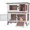 Show in main carousel: Aivituvin AIR77 Outdoor & Indoor Wheeled Bunny & Rabbit Hutch, Brown, 36-L slide 1 of 6