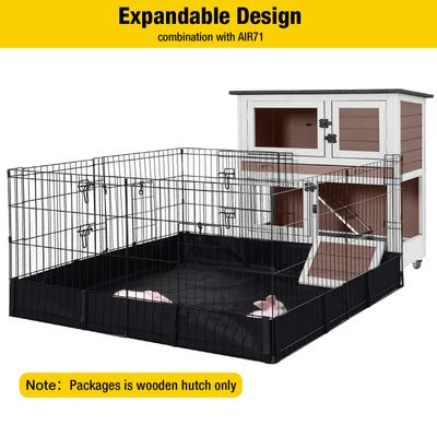 Show full view: Aivituvin AIR77 Outdoor & Indoor Wheeled Bunny & Rabbit Hutch, Brown, 36-L slide 6 of 6