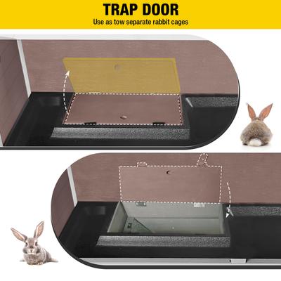 Show full view: Aivituvin AIR77 Outdoor & Indoor Wheeled Bunny & Rabbit Hutch, Brown, 36-L slide 4 of 6
