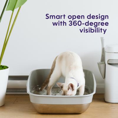 Show full view: Litter Genie Platinum Stainless Steel Cat Litter Box, Grey slide 3 of 8