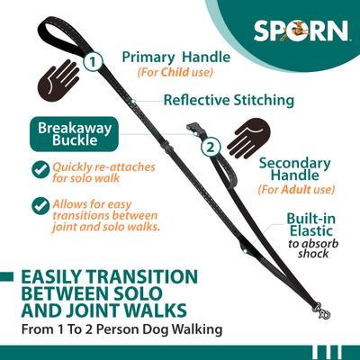 Show full view: Sporn Child Co-Walk Dog Training Leash, Standard, Blue slide 4 of 10