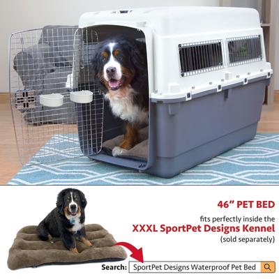 Show full view: SportPet Designs Airline Compliant Dog Kennel, Grey, 3X-Large: 48-in slide 5 of 12