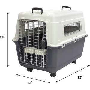 SportPet Designs Airline Compliant Dog Kennel, Grey, Large: 31-in