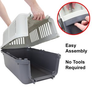 SportPet Designs Airline Approved Dog Kennel, Grey, Small: 24-in