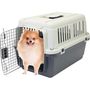 SportPet Designs Airline Approved Dog Kennel, Grey, Small: 24-in
