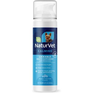NaturVet Calming Peanut Butter Flavor Lickable Supplement for Dogs, 6.4-fl oz bottle