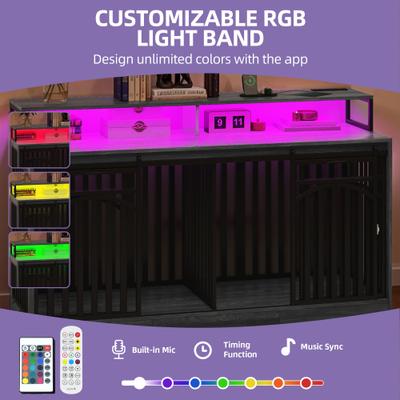 Show full view: Wooflex Dog Crate Furniture with Large Metal Kennel, Gray, X-Large slide 6 of 9