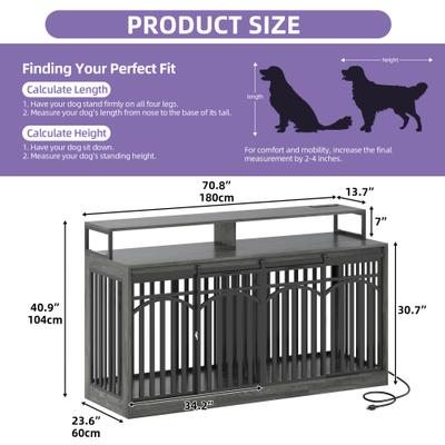 Show full view: Wooflex Dog Crate Furniture with Large Metal Kennel, Gray, X-Large slide 3 of 9