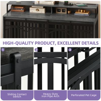 Show full view: Wooflex Dog Crate Furniture with Large Metal Kennel, Gray, X-Large slide 4 of 9