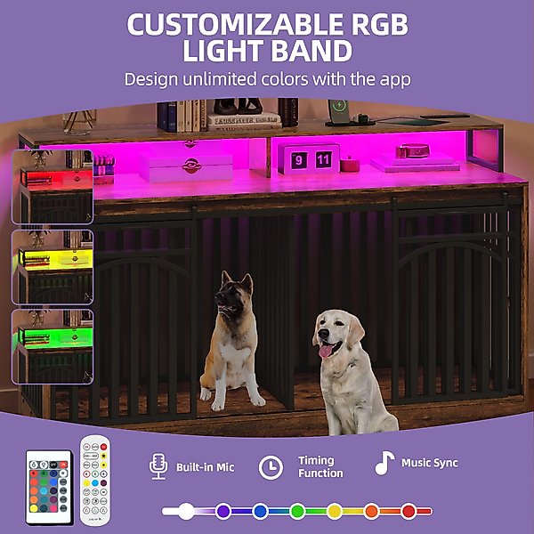 Wooflex Dog Crate Furniture with Large Metal Kennel