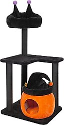 KAMABOKO Gothic 44.8-in Indoor Cat Tree with Large Condo, Black