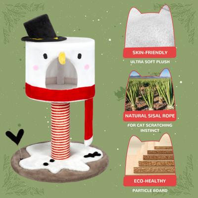 Show full view: KAMABOKO Christmas 35-in Multi-Level Cat Tree with Condos, White slide 3 of 8