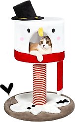 KAMABOKO Christmas 35-in Multi-Level Cat Tree with Condos, White