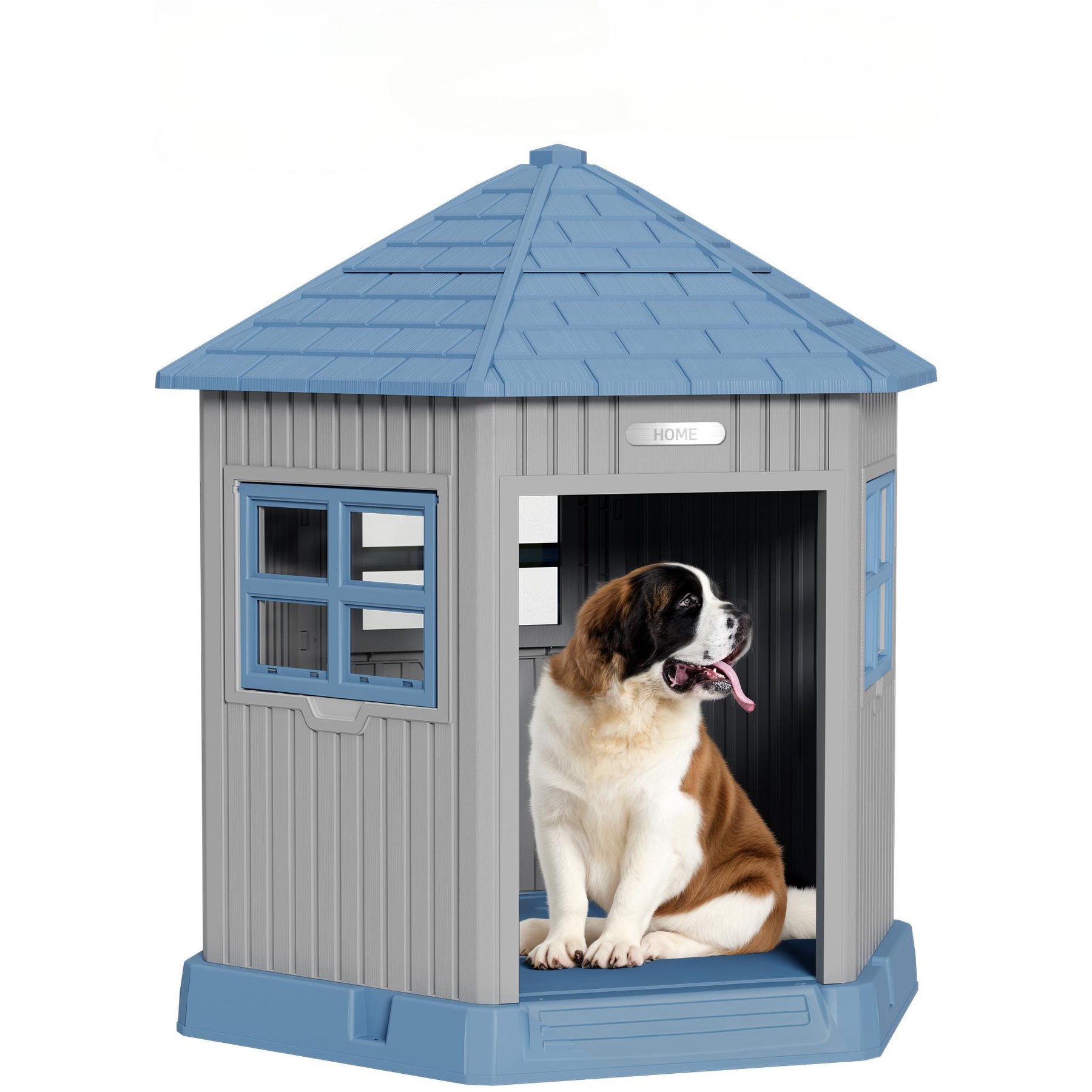 KAMABOKO Indoor & Outdoor Durable Dog House, Blue