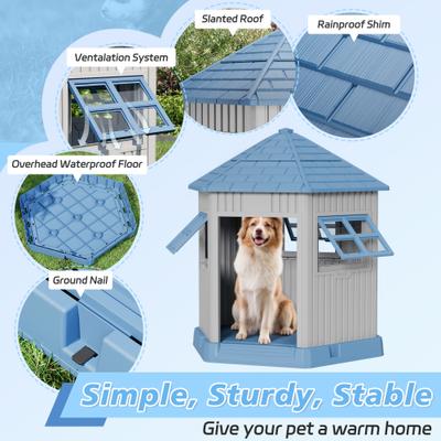 Show full view: KAMABOKO Indoor & Outdoor Durable Dog House, Blue slide 4 of 8