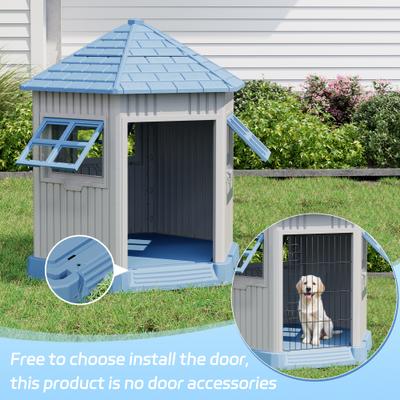 Show full view: KAMABOKO Indoor & Outdoor Durable Dog House, Blue slide 6 of 8