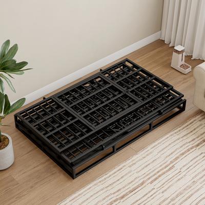 Show full view: Zeus & Ruta Folding Metal Furniture Style Dog Crate with Wheels, Black, 48 inch slide 3 of 6