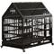 Show in main carousel: Zeus & Ruta Folding Metal Furniture Style Dog Crate with Wheels, Black, 48 inch slide 1 of 6