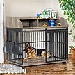 Show in main carousel: Zeus & Ruta Storage Furniture Style Dog Crate with Lockable Wheels, Gray, 44 inch slide 3 of 6