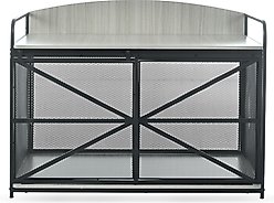 Zeus & Ruta Farmhouse Metal Furniture Style Dog Crate, Gray, 42.8 inch