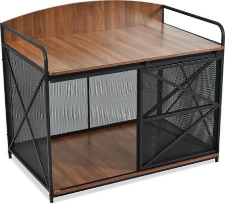 Show full view: jansno Heavy Duty Farmhouse Wooden End Table Furniture Style Dog Crate slide 5 of 7