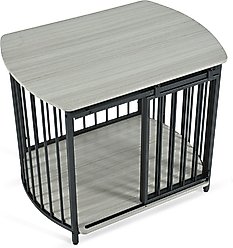 Zeus & Ruta Metal Furniture Style Dog Crate, Gray, 31.5 inch