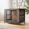 Show in main carousel: Zeus & Ruta 2 Sliding Door Furniture Style Dog Crate, Rustic Brown, 32.8 inch slide 2 of 7