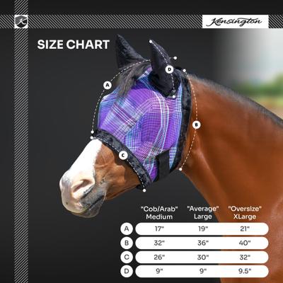 Show full view: Kensington Protective Products Horse Fly Mask with Fleece Ears & Forelock Hole, Deluxe Black, Large slide 3 of 8
