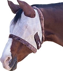 Kensington Protective Products Horse Fly Mask with Fleece Ears & Forelock Hole, Desert Sand, Horse