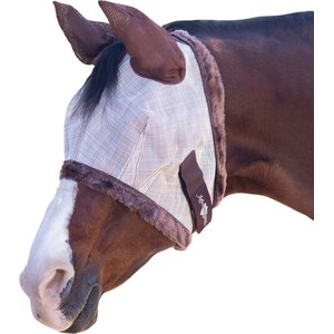Kensington Protective Products Horse Fly Mask with Fleece Ears & Forelock Hole, Desert Sand, X-Large