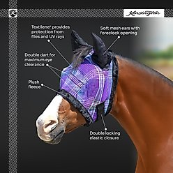 Kensington Protective Products Horse Fly Mask with Fleece Ears & Forelock Hole, Lavender Mint, Large slide 2 of 7