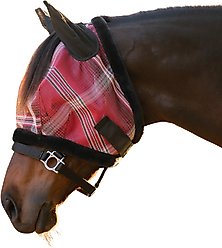 Kensington Protective Products Horse Fly Mask with Fleece Ears & Forelock Hole, Merlot, Large