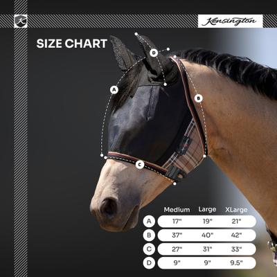 Show full view: Kensington Protective Products UViator CatchMask with Ears Horse Fly Mask, Large, Deluxe Black slide 3 of 8