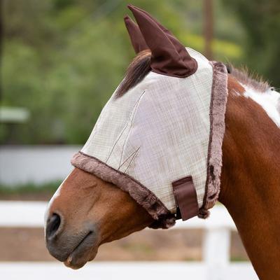 Show full view: Kensington Protective Products Horse Fly Mask with Fleece Ears & Forelock Hole, Desert Sand, X-Large slide 4 of 9
