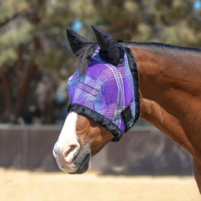 Show full view: Kensington Protective Products Horse Fly Mask with Fleece Ears & Forelock Hole, Lavender Mint, Medium slide 2 of 8