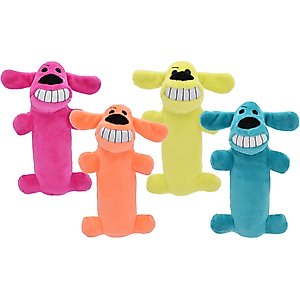 Multipet Loofa Dog The Original Squeaky Plush Dog Toy, Color Varies, Small
