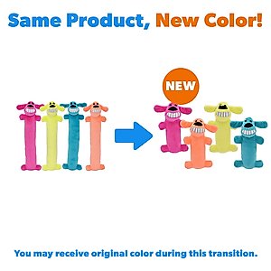 Multipet Loofa Dog The Original Squeaky Plush Dog Toy, Color Varies, Small
