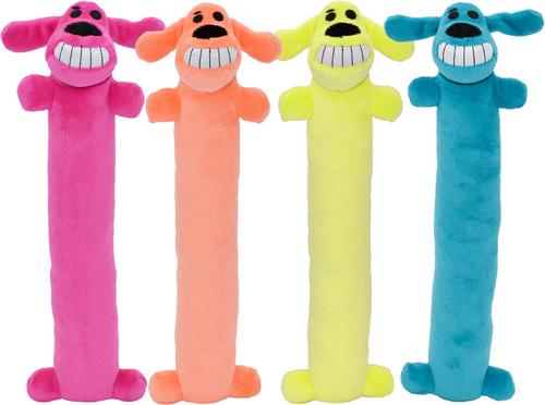 Show full view: Multipet Loofa Dog The Original Squeaky Plush Dog Toy, Color Varies, Medium slide 3 of 5