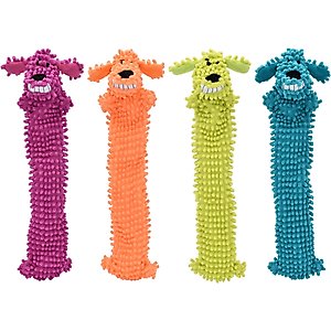 Multipet Loofa Floppy Light-Weight Squeaky Stuffing-Free Dog Toy, Color Varies, 18-in, 1 count