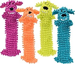 Multipet Loofa Floppy Light-Weight Squeaky Stuffing-Free Dog Toy, Color Varies, 12-in, 1 count
