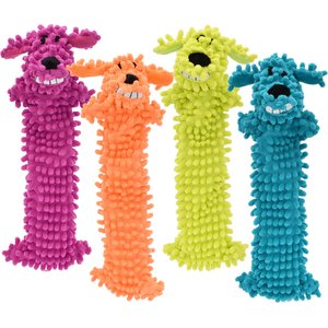 Multipet Loofa Floppy Light-Weight Squeaky Stuffing-Free Dog Toy, Color Varies, 12-in, 1 count