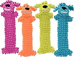 Multipet Loofa Floppy Squeaky Plush Dog Toy, Color Varies, 12-in