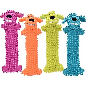 Multipet Loofa Floppy Squeaky Plush Dog Toy, Color Varies, 12-in