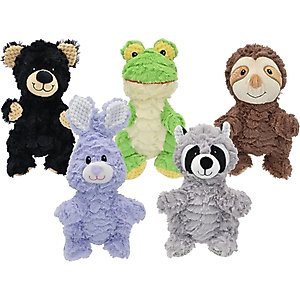 Multipet Wrinkleez Assortment Squeaky Plush Dog Toy, Character Varies, 9-in, 1 count