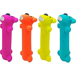 Multipet Loofa Latex Squeaky Dog Toy, Color Varies, 12-in, 1 count