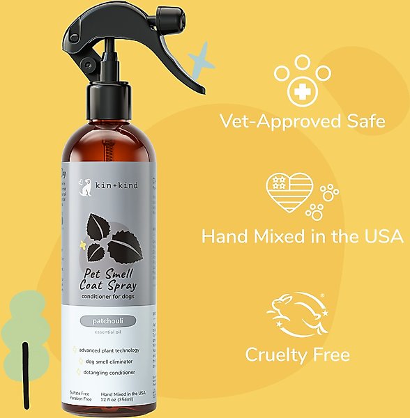 Show full view: kin+kind Patchouli Natural Dog Smell Coat Spray, 12-fl oz bottle slide 3 of 6