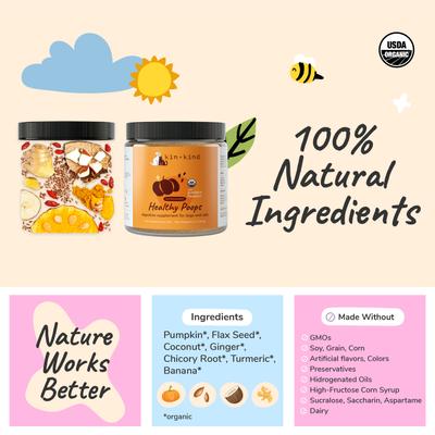 Show full view: kin+kind Organic Healthy Poops Dog & Cat Supplement, 4-oz bottle slide 5 of 9