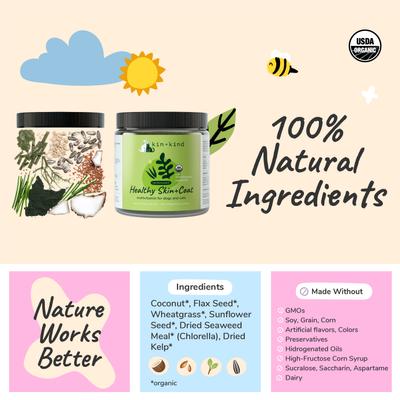 Show full view: kin+kind Organic Healthy Skin & Coat Dog & Cat Supplement, 4-oz bottle slide 7 of 12
